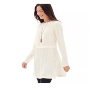 J. Jill Long Sleeve Rayon Tunic Blouse Size XL Cream